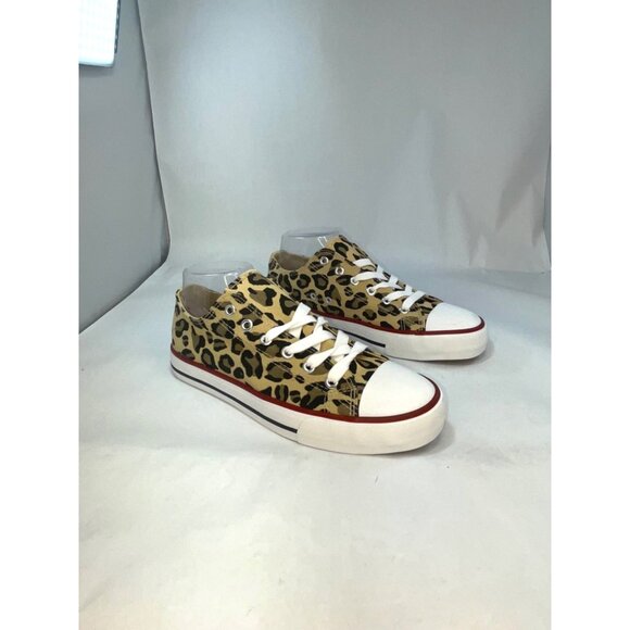 canvas womens shoes 8 cheetah style sneakers NNT - Picture 7 of 8